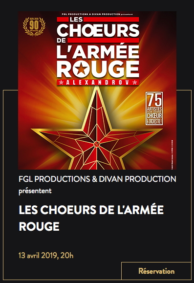 Affiche. Liège. Les Choeurs de l|Armée Rouge. 2019-04-13